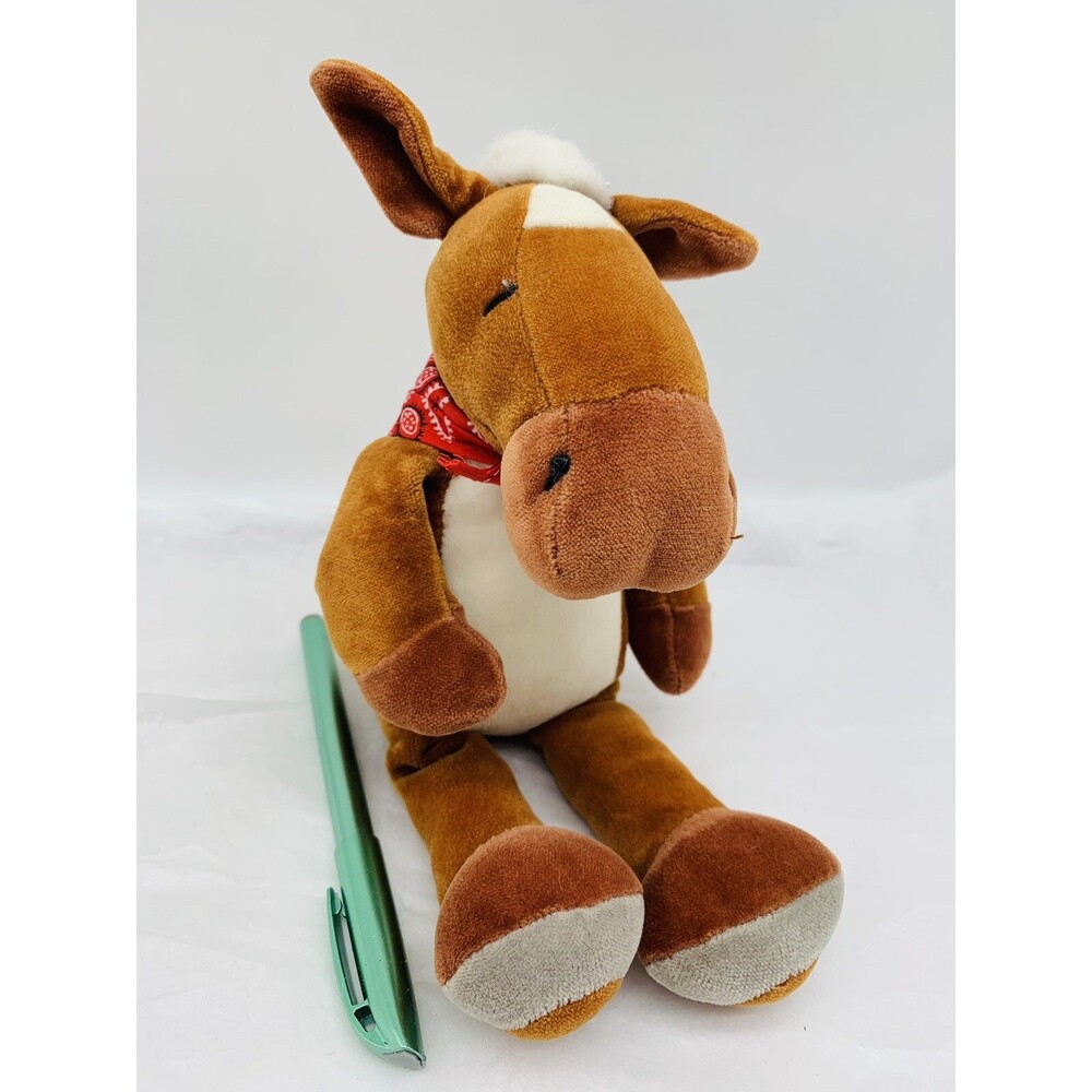 Manhattan Velour Plush Floppy Horse Brown Soft Stuffed Animal Bandana *Faded Tag - Picture 5 of 10